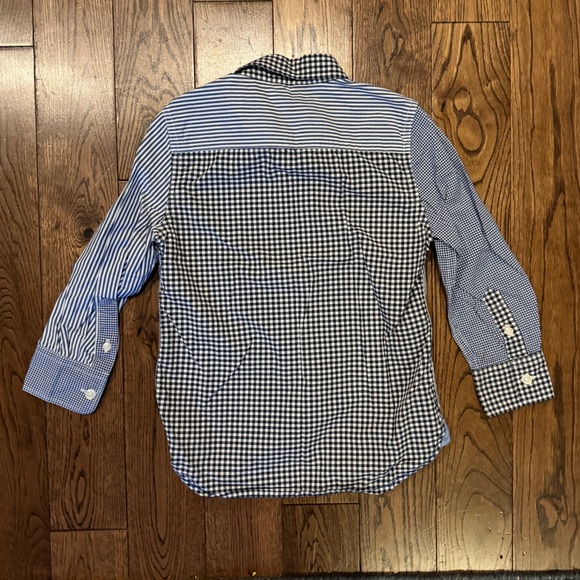 Mini Boden Toddler Striped Checkered Oxford Shirt. 5T - Picture 3 of 5